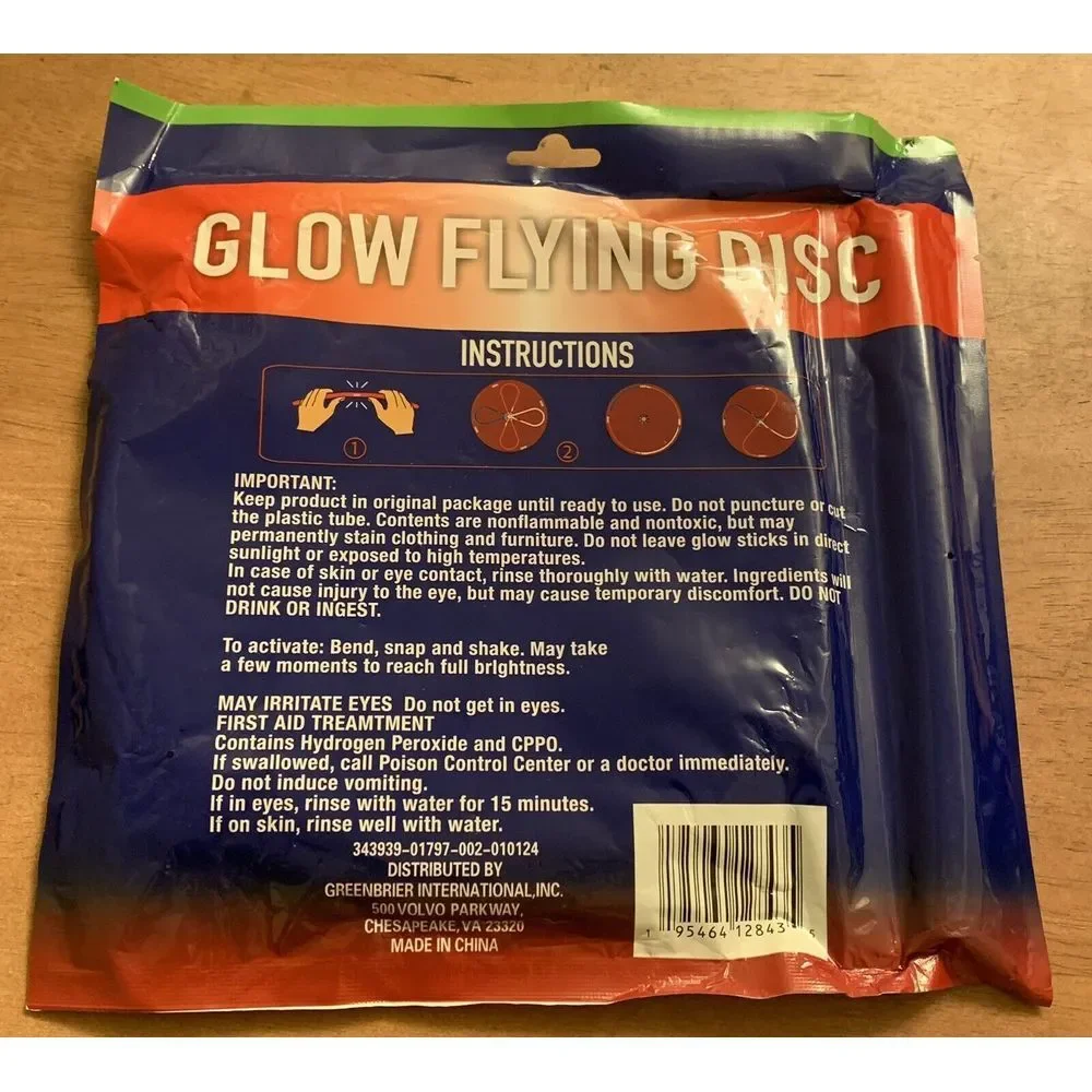 Glow‎ Flying Disc 4 Glow Sticks Play Glowing Glows Play Toy